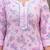 Baby pink floral printed  stright kurta trouser set with printed dupatta