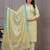 Green floral printed  stright kurta trouser set with printed dupatta
