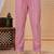 Rani pink floral printed  stright kurta trouser set with printed dupatta