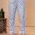 Sky blue floral printed  stright kurta trouser set with printed dupatta