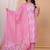 Pink  floral printed  stright kurta trouser set with printed dupatta