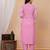 Pink  floral printed  stright kurta trouser set with printed dupatta