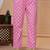 Pink  floral printed  stright kurta trouser set with printed dupatta