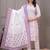 White butta printed  stright kurta trouser set with printed dupatta