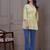 Yellow & green floral flared printed kurta