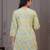 Yellow & green floral flared printed kurta