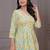 Yellow & green floral flared printed kurta
