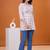 White & lavender butta flared printed kurta
