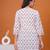 White & lavender butta flared printed kurta
