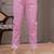 Lavender floral printed  stright kurta trouser set with printed dupatta