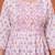 White & pink butta flared printed kurta