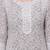 Grey floral printed stright kurta trouser set with printed dupatta