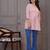 Peach floral flared printed kurta