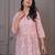 Peach floral flared printed kurta