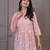 Peach floral flared printed kurta
