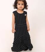 Elegant long sleeve designer dress for girls-black