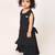 Elegant long sleeve designer dress for girls-black