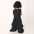 Elegant long sleeve designer dress for girls-black