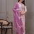 Light purpel floral printed straight kurta set with dupatta