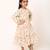 Multi-layered girls  frock in printed georgette fabric with elasticated waistline