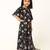 Elegant multi-layered crepe long dress for girls-maroon