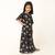 Elegant multi-layered crepe long dress for girls-maroon