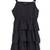 Strap shoulder multi-layered frock for girls in crepe fabric with polka dot print