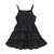 Strap shoulder multi-layered frock for girls in crepe fabric with polka dot print