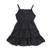 Strap shoulder multi-layered frock for girls in crepe fabric with polka dot print