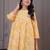 Mustard floral printed flared pamplum top