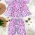 Two-piece girls' set in printed cotton blend fabric with calf-length pajama