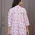 White & pink floral printed flared pamplum top