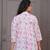 White & pink floral printed flared pamplum top