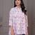 White & pink floral printed flared pamplum top
