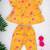 Two-piece girls' set in printed cotton blend fabric with calf-length pajama