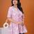 Lavender floral printed flared pamplum top