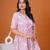 Lavender floral printed flared pamplum top