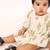 Charming cotton two-piece set for baby girls-cream