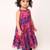 Sleevesless frock for girls. printed chiffon fabric. very soft fabric. fully lined. multi layered.
