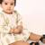 Charming cotton two-piece set for baby girls-cream
