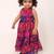 Sleevesless frock for girls. printed chiffon fabric. very soft fabric. fully lined. multi layered.