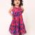 Sleevesless frock for girls. printed chiffon fabric. very soft fabric. fully lined. multi layered.