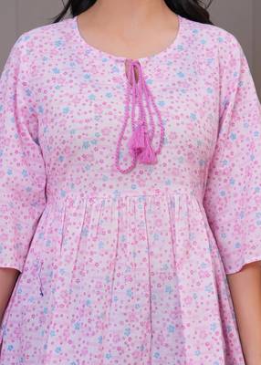 Baby pink floral printed flared pamplum top 2