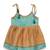 Strap shoulder frock for girls in banarasi and taffeta silk with tassels-multi