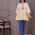 Yellow floral printed flared pamplum top