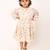 Trendy yet stylish two-piece cotton blend set for baby girls- beige multi