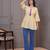 Yellow floral printed flared pamplum top