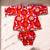 Trendy two-piece cotton blend set for baby girls-red multi