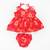 Two-piece girls set in cotton blend fabric with strappy frock and pantie-multi