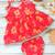 Two-piece girls set in cotton blend fabric with strappy frock and pantie-multi